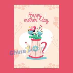 母亲节手绘贺卡矢量